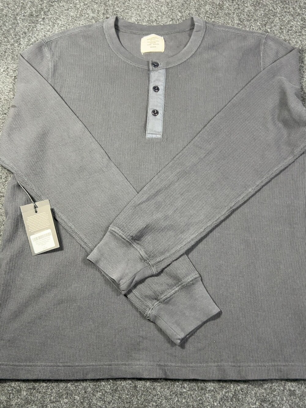 Buck Mason Anchor Venice Wash Vintage Thermal Henley Mens Large NWI Msrp78 [MD7]